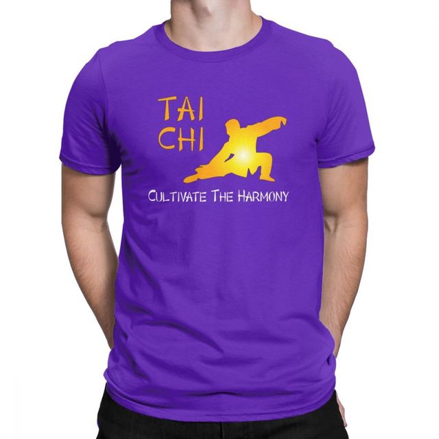 James - Chinese Stijl Tai Chi Heren Crew Neck Bedrukt T-Shirt