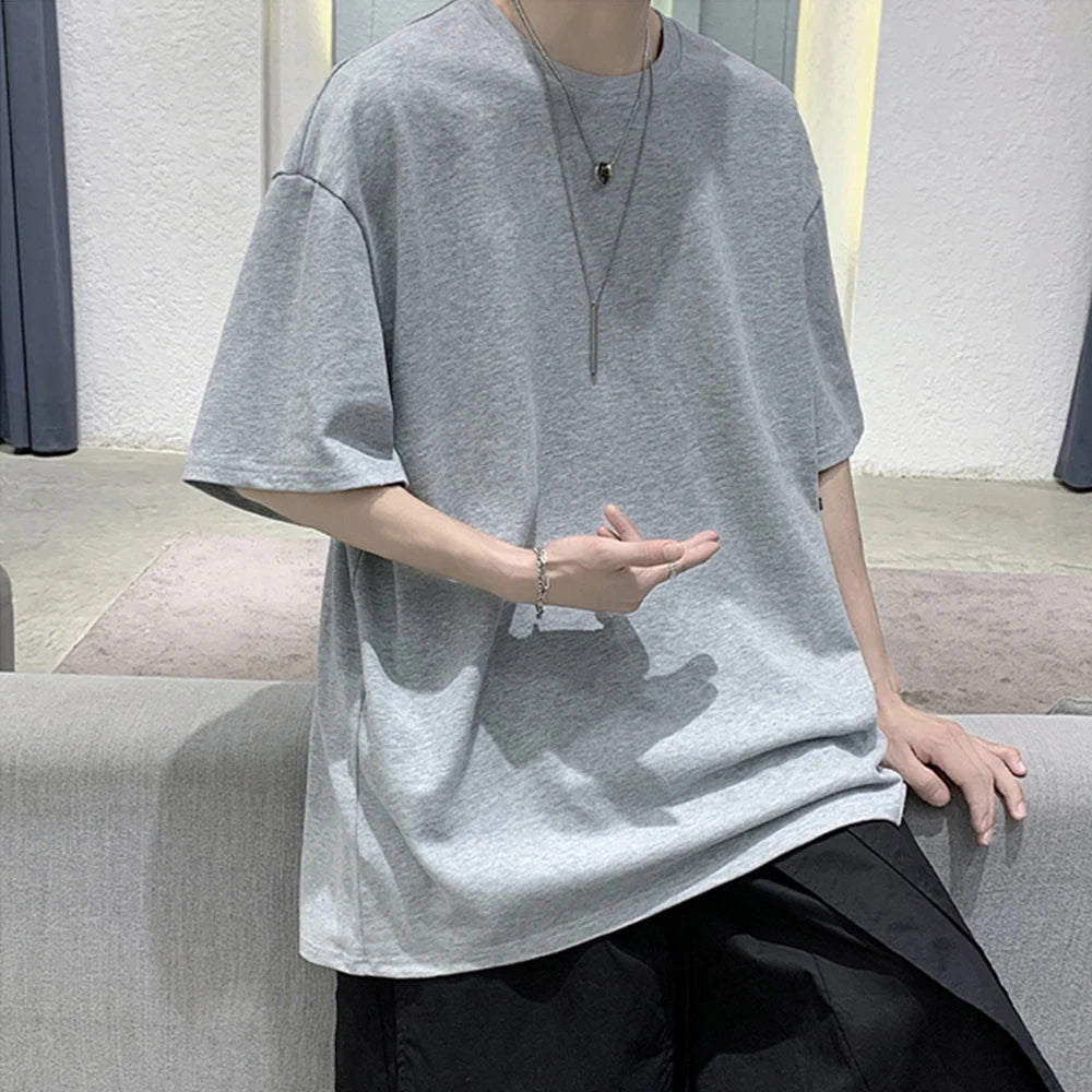 James™ zwart fleece oversized t-shirt met ronde hals