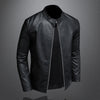 Oliver® Heren leren jas| zwart met rits