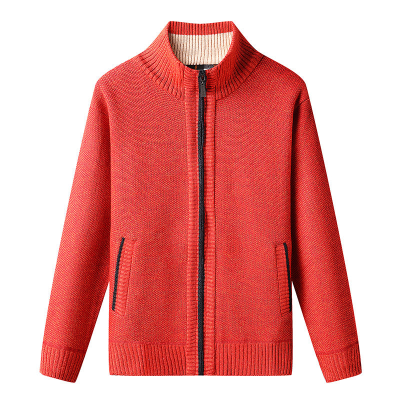 Oliver® gebreide heren fleece trui met hoge kraag