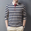 James™ color block horizontale strepen Polo lange mouwen