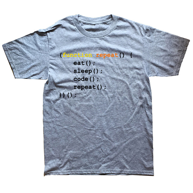 James Grappig Computerwetenschap Programmeur Eat Sleep Code T-shirt - Uniek Ontwerp