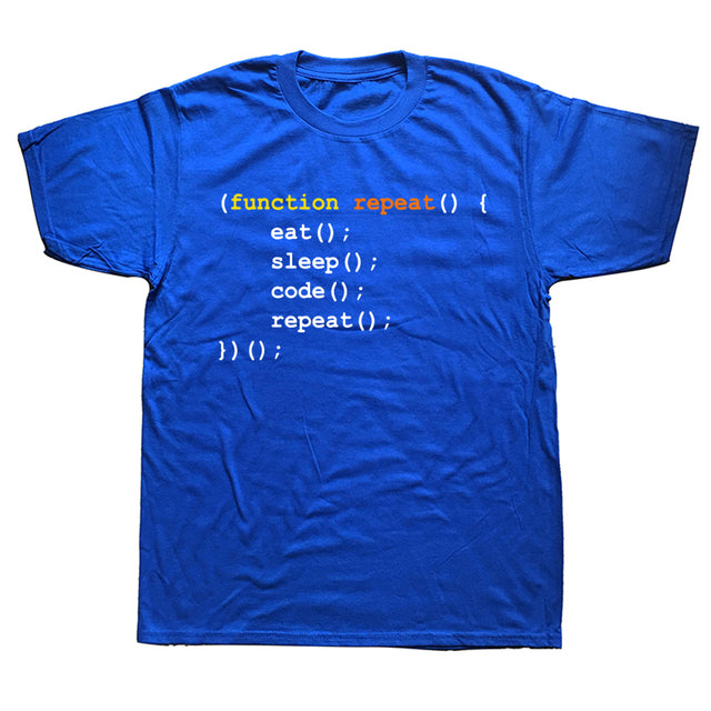 James Grappig Computerwetenschap Programmeur Eat Sleep Code T-shirt - Uniek Ontwerp