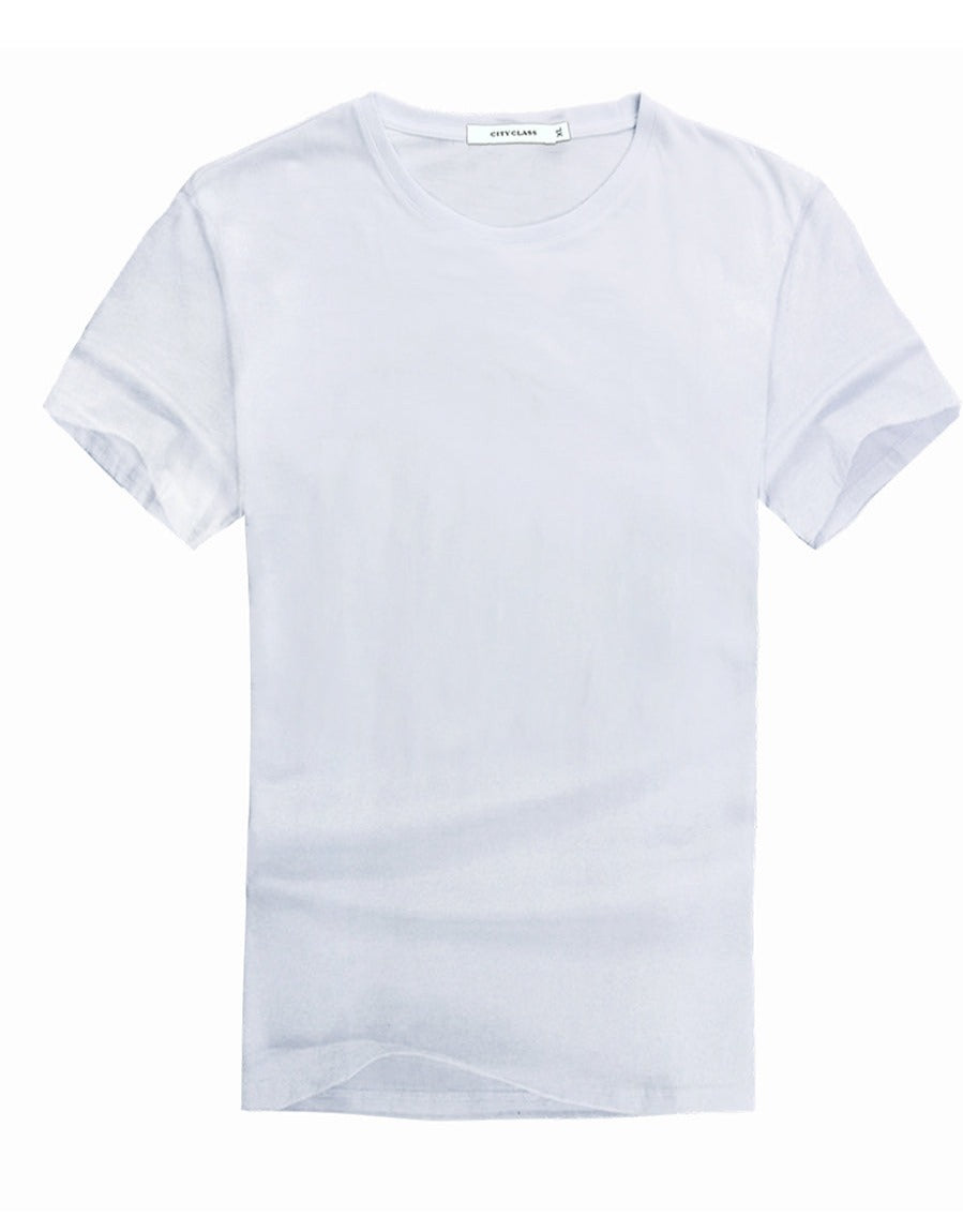 James Comfortabel Basic Wit Katoenen T-shirt voor Heren