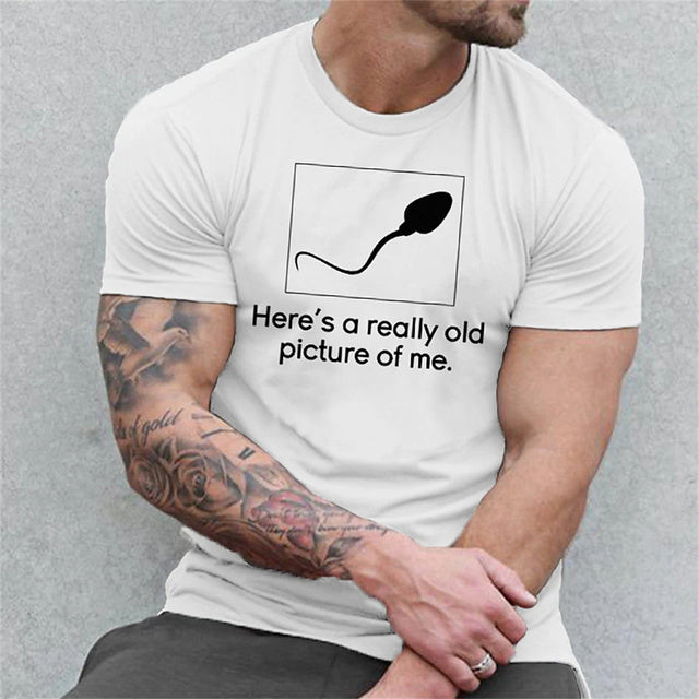 James: Heren Simpel T-Shirt met Letterprint Losse Grote Maten