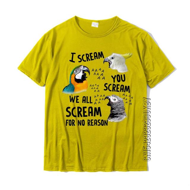James I Scream You Scream Grappig Papegaai T-shirt - Hip Hop Katoenen Tee