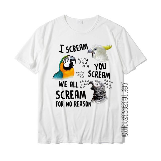 James I Scream You Scream Grappig Papegaai T-shirt - Hip Hop Katoenen Tee