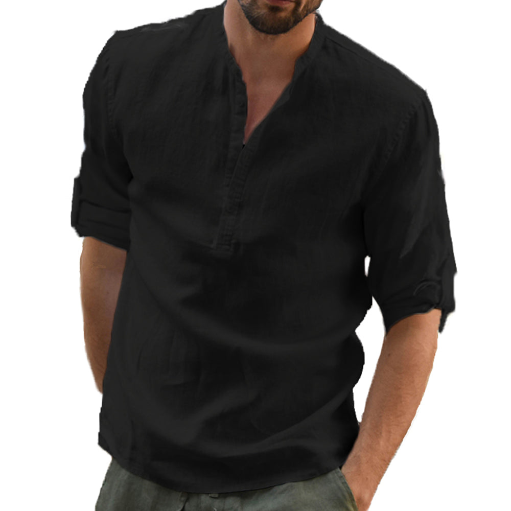James™ Linnen Overhemd Heren Casual Blouse Katoen Linnen Shirt