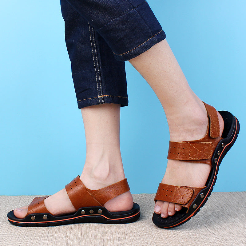 James™ kaki leren lichtgewicht outdoor sandalen