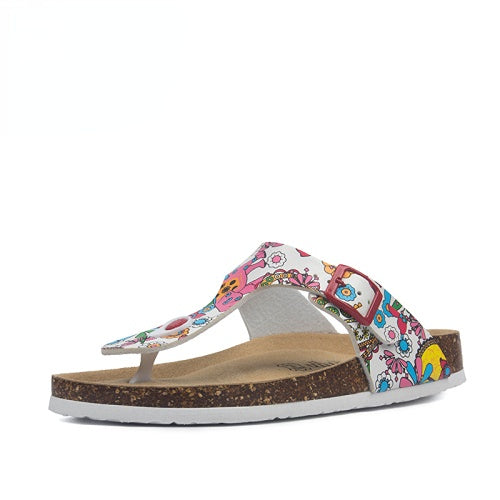 Hudson™ grafische print vlakke onderzijde kurk antislip sandalen heren