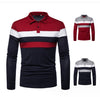 James™ driekleurige patchwork Polo lange mouwen