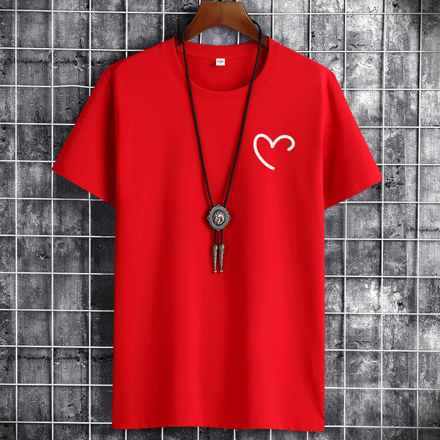 James Oversized Katoenen Heren Tee Shirts - T-shirt met Print van Hartje