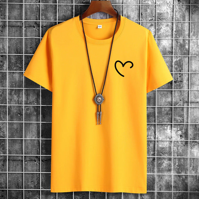 James Oversized Katoenen Heren Tee Shirts - T-shirt met Print van Hartje