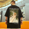 James™ zwart geprint lichtgewicht oversized t-shirt