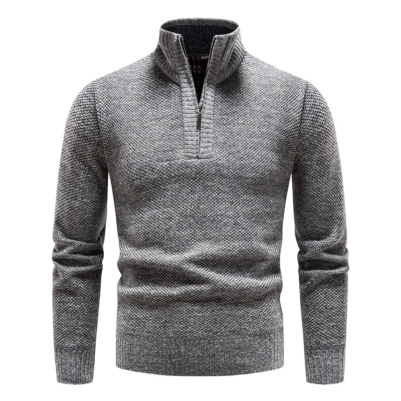 Oliver® Heren Trui met Rits Halfhoge Hals Pluche