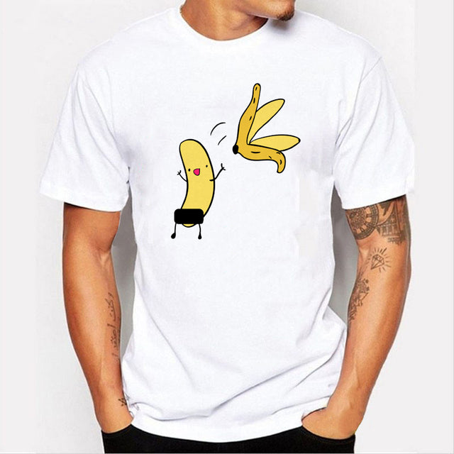 James Grappig T-shirt met Ontwerp van Ontpelde Banaan