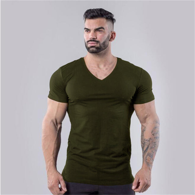 James - Merk Zomer V-hals Heren T-Shirt - Mode Ontwerp - Slim Fit - Sportieve T-Shirts - Korte Mouw - Mannelijke Top