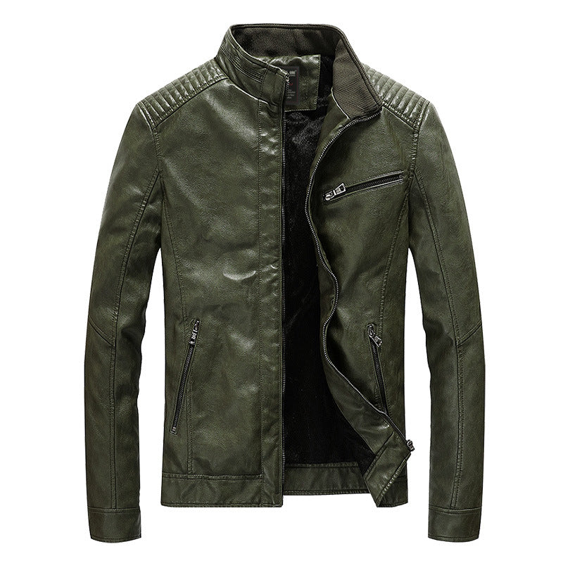 Oliver® Heren leren jas| winddicht met fleece rits