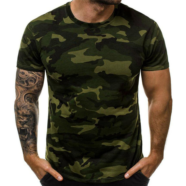 James Nieuwe Zomerse Modieuze Camouflage T-shirt - Casual Katoenen Streetwear T-shirt voor Mannen met Korte Mouwen