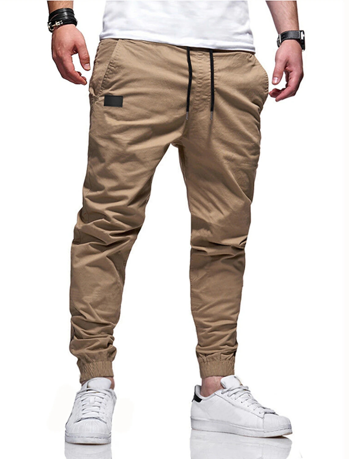 James™sport stijl recht zijde glanzend grijs heren joggingbroek