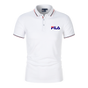 James Blauw Polo voor Heren met Gestreepte Boorden en Logo