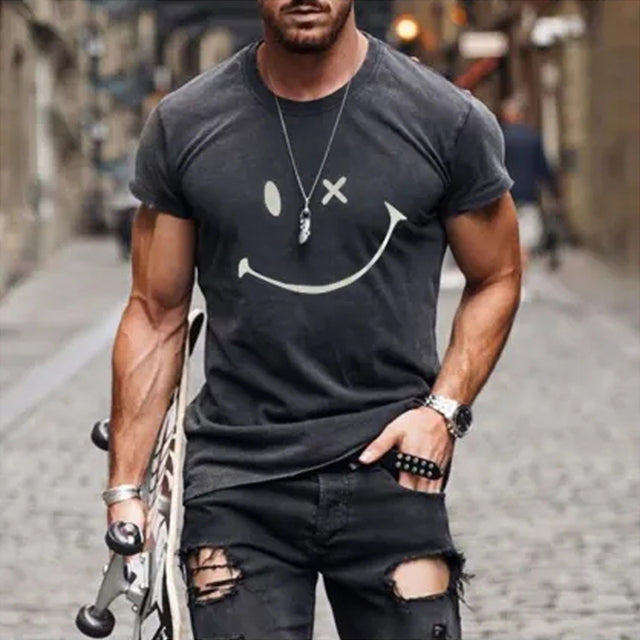 James Nieuwe Zomer T-shirt Effen Kleur Grappige Print Heren Top