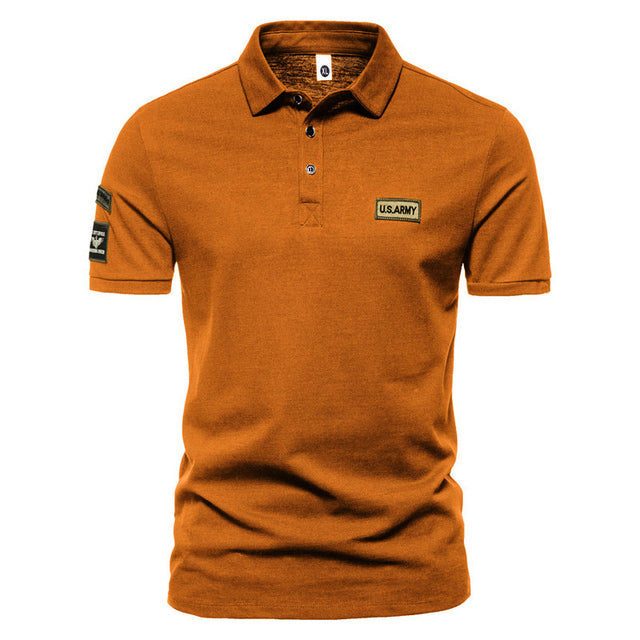 James Zwart Heren Polo met Polka Dots en Contrasterende Kraag