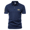 James Zwart Heren Polo met Polka Dots en Contrasterende Kraag