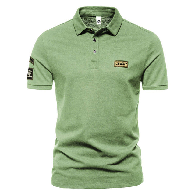 James Zwart Heren Polo met Polka Dots en Contrasterende Kraag