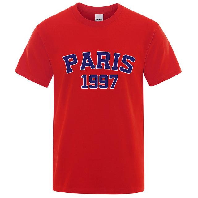 James Parijs 1997 Straat Stad Letter Heren T-shirt - Luxe Designer Tee