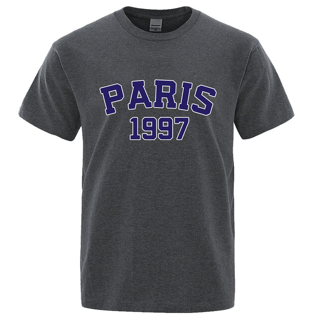 James Parijs 1997 Straat Stad Letter Heren T-shirt - Luxe Designer Tee