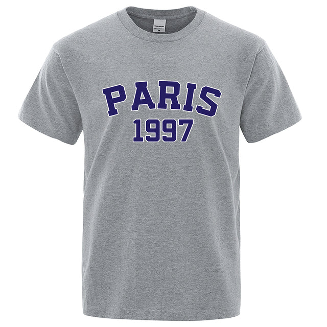 James Parijs 1997 Straat Stad Letter Heren T-shirt - Luxe Designer Tee