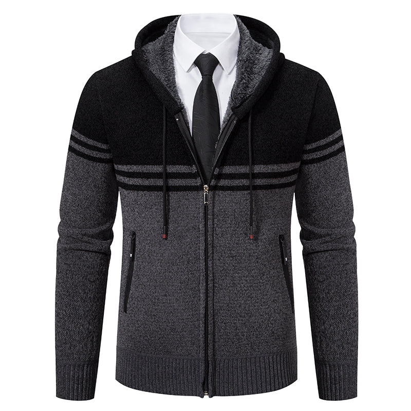 Oliver® fleece trui met kleurblok patch stijl voor heren