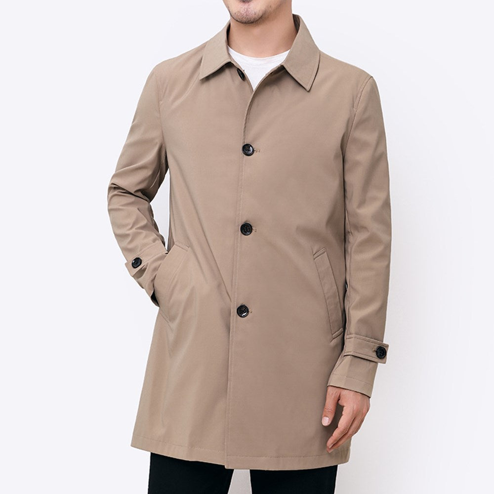 Oliver® Heren lange jas| revers met gedraaide kraagl