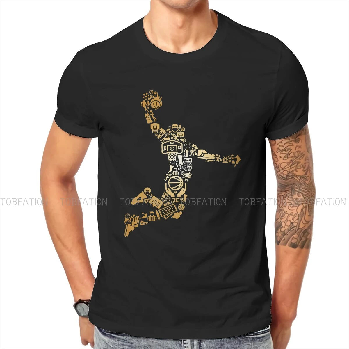 James SLAMDUNK Basketbal Humor T-shirt - Casual Nieuw Ontwerp Heren T-shirt
