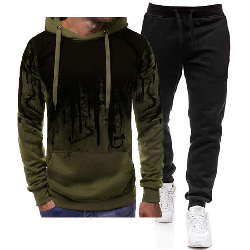 James™ Sport stijl bedrukte hoodie eenvoudige broek Heren trainingspak