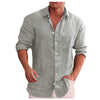 James™ Linnen Overhemd Heren Effen Losse Boho Tops