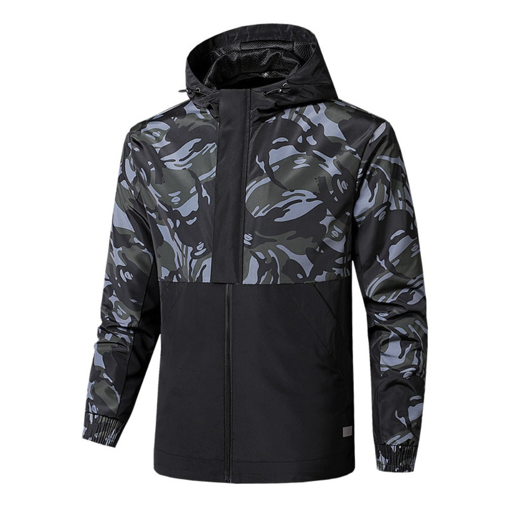 Oliver® sport stijl bedrukte hoodie winddicht comfortabel ski jas
