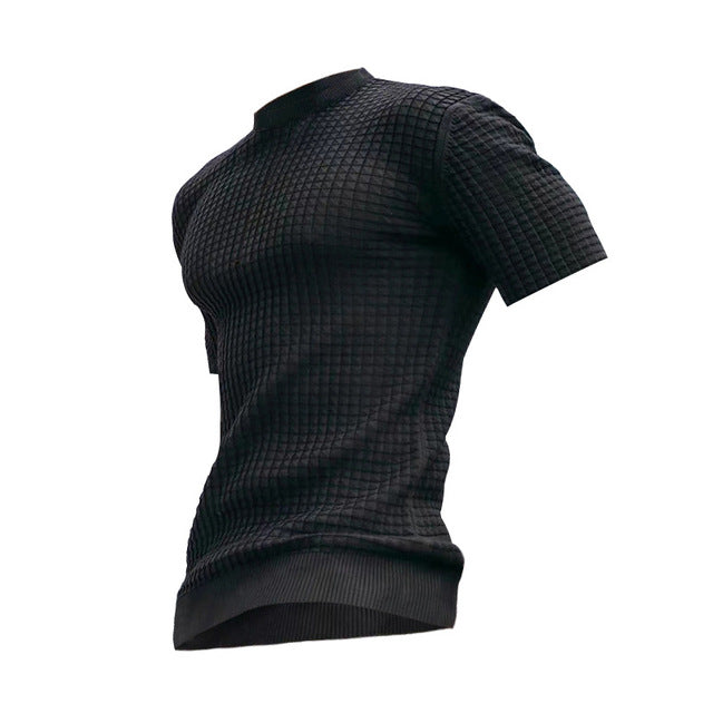 James Retro Kort-Gemouw T-shirt - Strakke Sportieve Tee