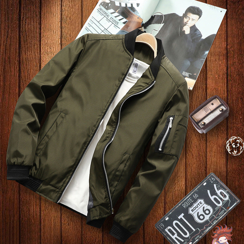 Oliver® Heren herfst jas| bomber fleece effen kleur