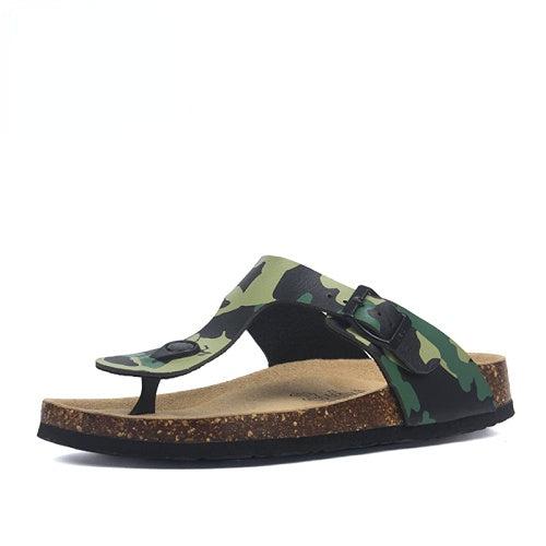 Hudson™ grafische print vlakke onderzijde kurk antislip sandalen heren