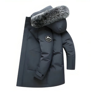 Tommy™ bontkraag capuchon waterdicht logoprint met rits parka winterjas