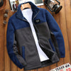 Oliver® Tweekleurige heren fleece trui met bontkraag