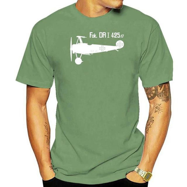 James Nieuwe Print Fokker Dri Ww1 Militair Heren T-shirt, Vliegtuigontwerp