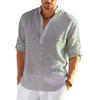 James™ Linnen Overhemd Heren Revers Kraag Casual Beach Style