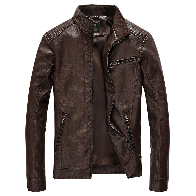 Oliver® Heren leren jas| winddicht met fleece rits