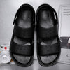 James™ zwart rubber zacht herren leren sandalen