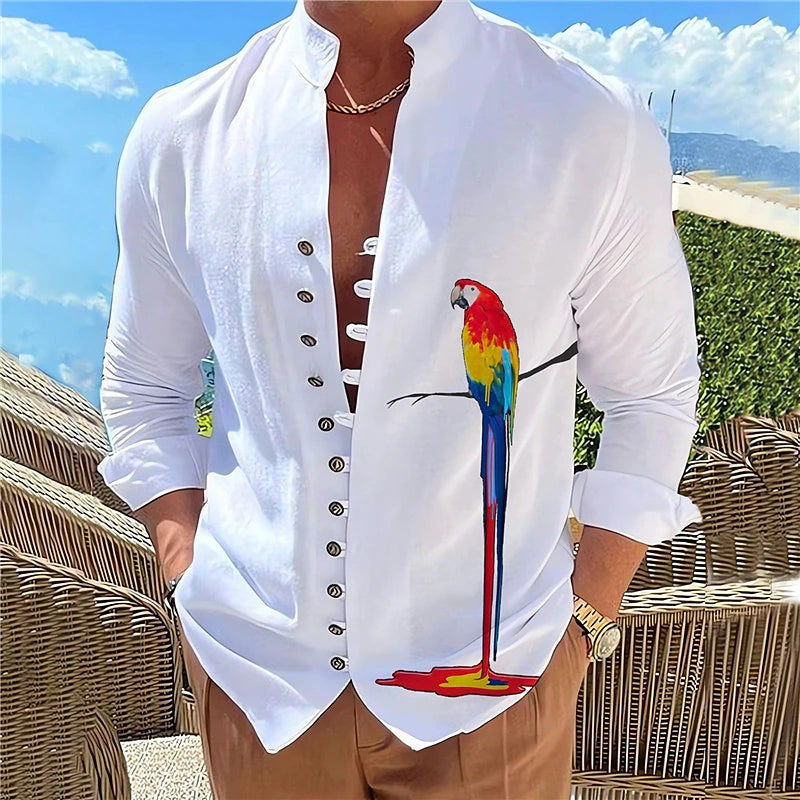 James™ Linnen Overhemd Heren Zakelijk Casual Effen Kleur Corduroy