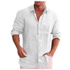 James™ Linnen Overhemd Heren Effen Losse Boho Tops