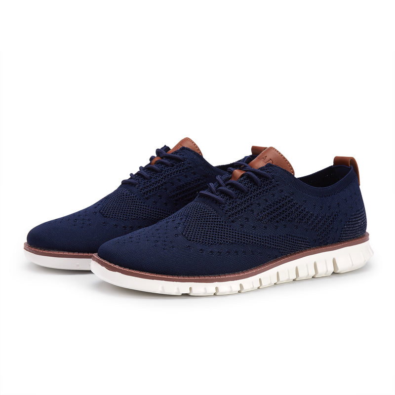 Oliver® Heren veterschoenen Blauw Flyknit Sneakers